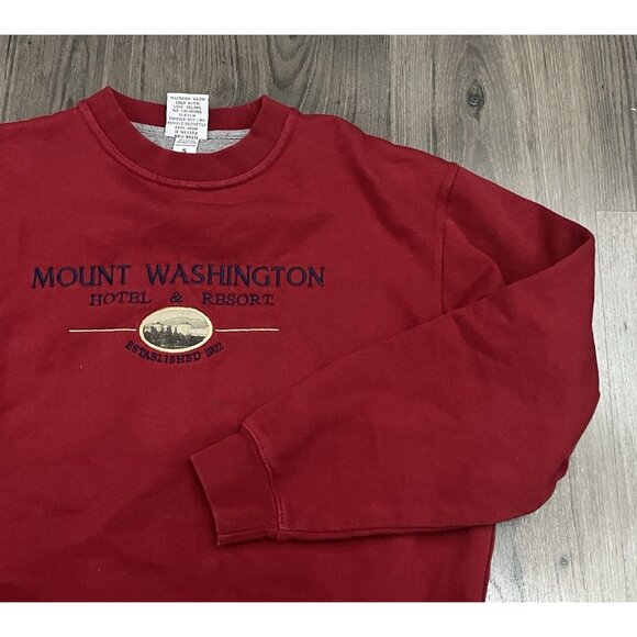 Vintage Mt Washington Hotel Resort Sweatshirt Red Small 90s Embroidered NH - Picture 2 of 7